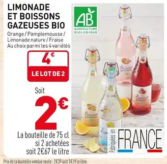 Limonade et boissons gazeuses bio