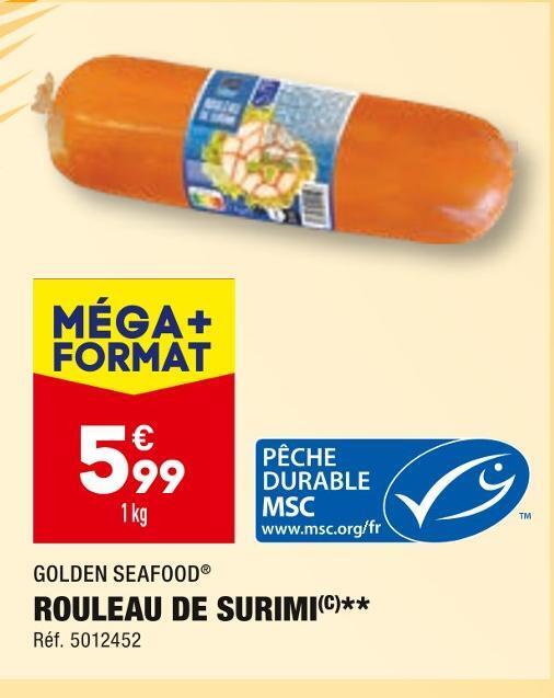 ALDI Golden seafood rouleau de surimi offre