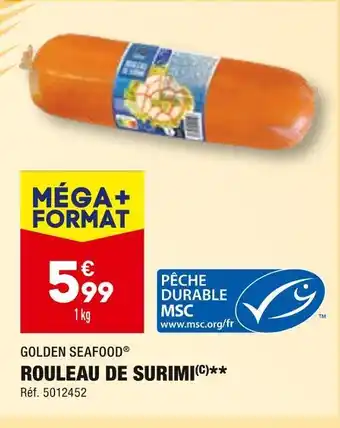 Golden seafood rouleau de surimi