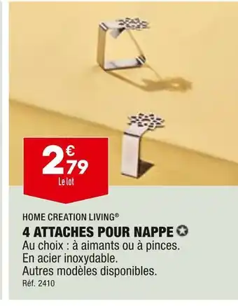 Home creation living 4 attaches pour nappe
