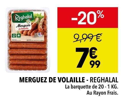 Supeco Reghalal merguez de volaille offre