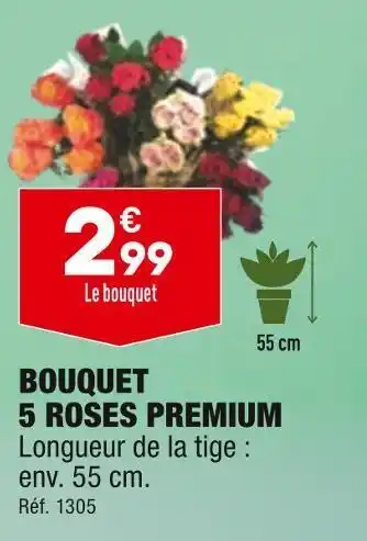 ALDI Bouquet 5 roses premium offre