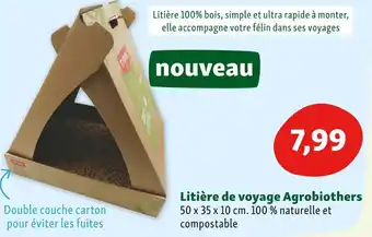 Maxi Zoo Agrobiothers litière de voyage offre