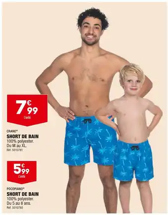 ALDI Crane / pocopiano short de bain homme ou short de bain garçon offre