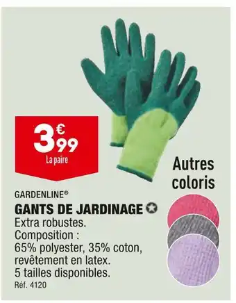 Gardenline gants de jardinage