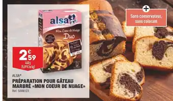 ALDI Alsa préparation pour gâteau marbré mon coeur de nuage offre