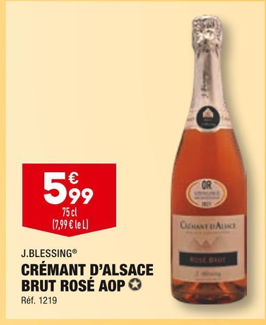ALDI J.blessing crémant d’alsace brut rosé aop offre