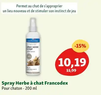 Maxi Zoo Francodex spray herbe à chat offre