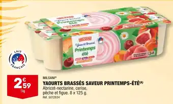 ALDI Milsani yaourts brassés saveur printemps-été offre