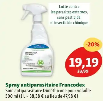 Maxi Zoo Francodex spray antiparasitaire offre