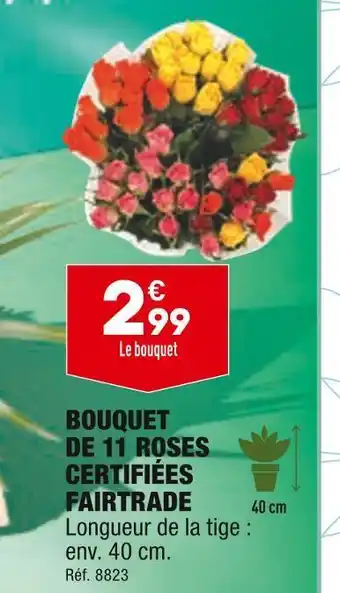 ALDI Bouquet de 11 roses certifiées fairtrade offre