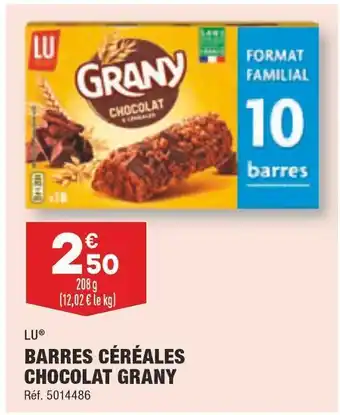 ALDI Lu barres cereales chocolat grany offre