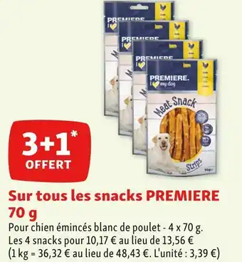 Maxi Zoo Premiere sur tous les snacks 70 g offre