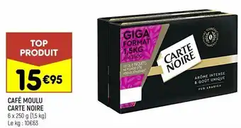 Leader Price Café moulu carte noire offre
