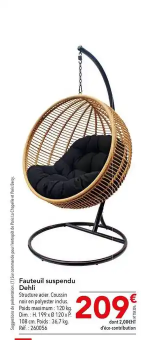 METRO Fauteuil Suspendu Dehli offre