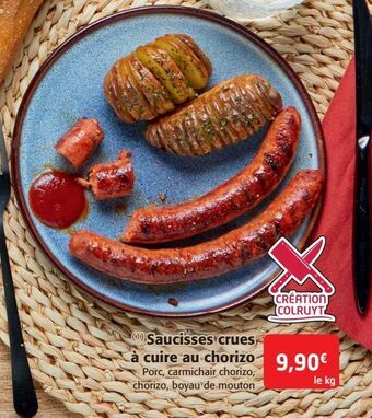 Colruyt Saucisses crues à cuire au chorizo offre