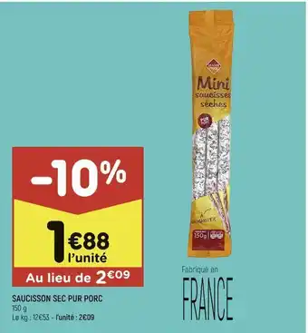 Saucisson sec pur porc