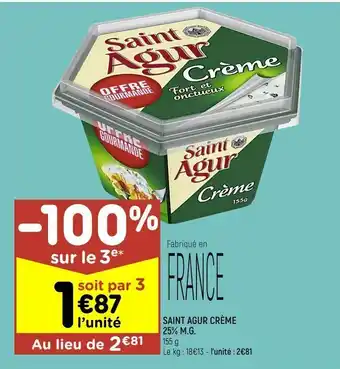 Leader Price Saint agur crème 25% mg offre