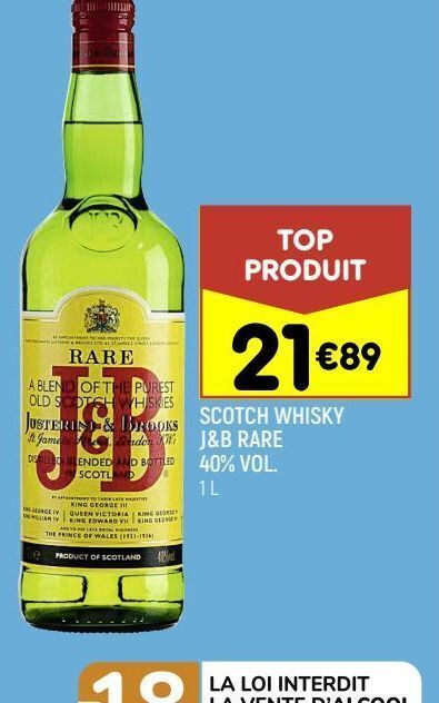 Leader Price Scotch whisky j&b rare 40% vol. offre