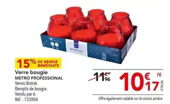 METRO Verre Bougie Metro Professional offre