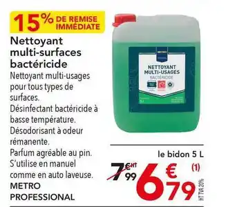 METRO Nettoyant Multi-surfaces Bactéricide offre