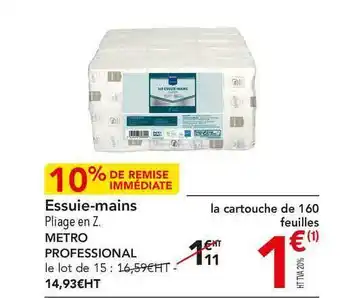 METRO Essuie-mains Metro Professional offre