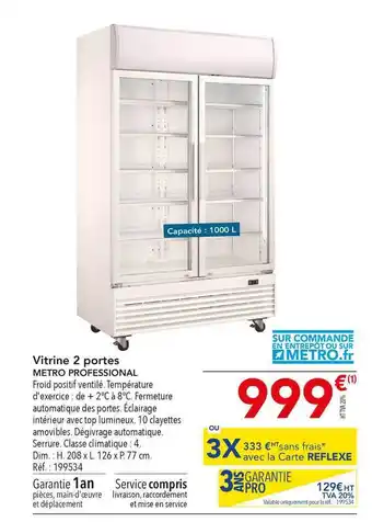 METRO Vitrine 2 Portes Metro Professional offre