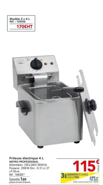 Friteuse électrique 4l Metro Professional