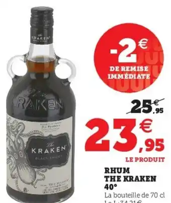 Super U Rhum The Kraken 40° offre