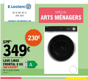 E.Leclerc LAVE LINGE FRONTAL 8 KG A offre