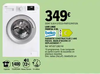 E.Leclerc LAVE LINGE FRONTAL 8 KG offre