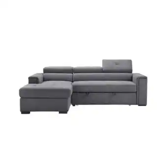 Canapé convertible rio angle gauche tissu gris