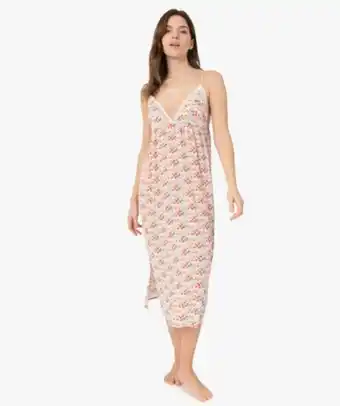 Gémo Nuisette femme longue à motifs fleuris offre