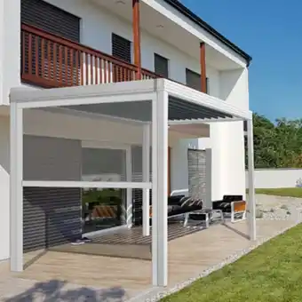 Mister Menuiserie Pergola aluminium bioclimatique lames parallèles - hawaï autoportée offre