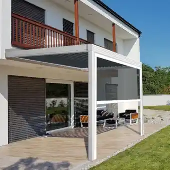 Pergola aluminium bioclimatique - hawaï adossée