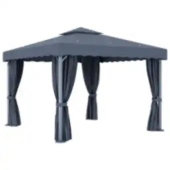 E.Leclerc Brico Vidaxl tonnelle avec rideau 3x3 m anthracite aluminium offre
