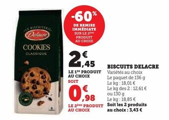 Super U Biscuits delacre offre