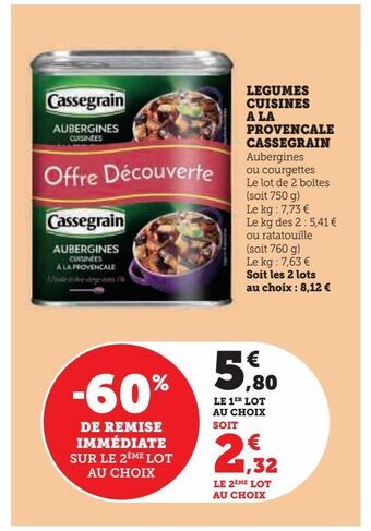 Super U Legumes cuisines a la provencale cassegrain offre