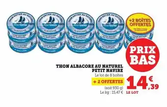 Hyper U Thon albacore au naturel petit navire offre
