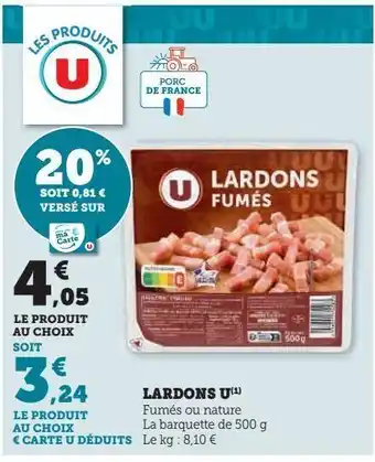 Super U Lardons u offre