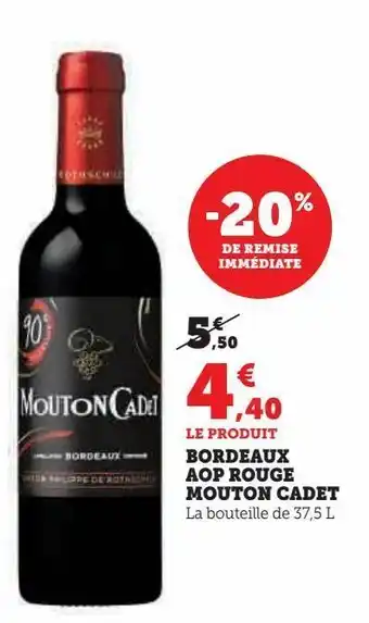 Super U Bordeaux aop rouge mouton cadet offre