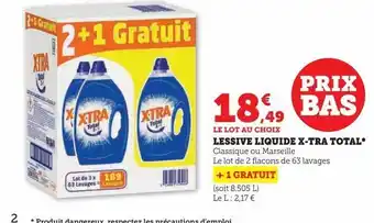 Hyper U Lessive liquide x-tra total* offre