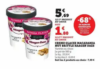 Hyper U Creme glacee macadamia nut brittle haagen dazs offre