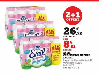 Hyper U Eveil croissance nature lactel offre
