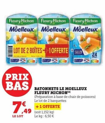 Super U Batonnets le moelleux fleury michon offre
