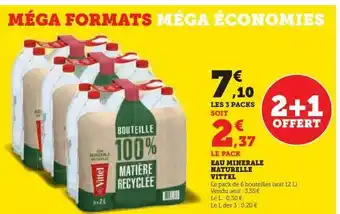 Hyper U Eau minerale naturelle vittel offre
