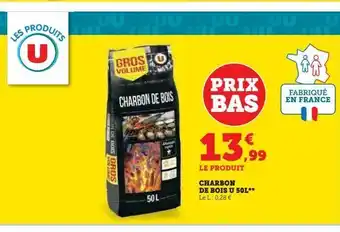 Hyper U Charbon de bois u 50l offre