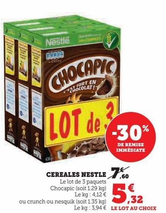 Super U Cereales nestle offre