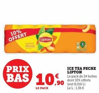 Super U Ice tea peche lipton offre