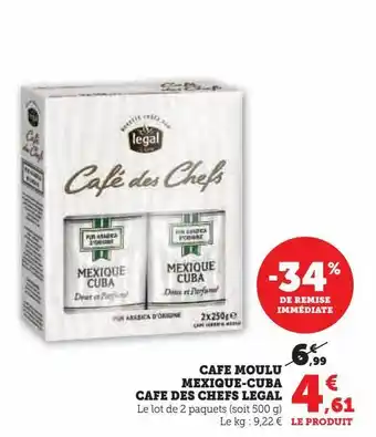 U Express Cafe moulu mexique-cuba cafe des chefs legal offre